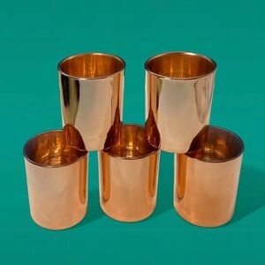 Rose Gold Mirror Finish Drinking Glasses Set of 5